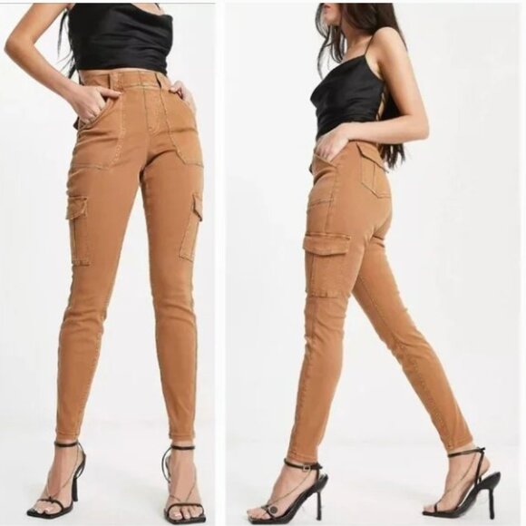 SPANX Stretch Twill Ankle Cargo Pant in Honey Glow - Picture 1 of 4